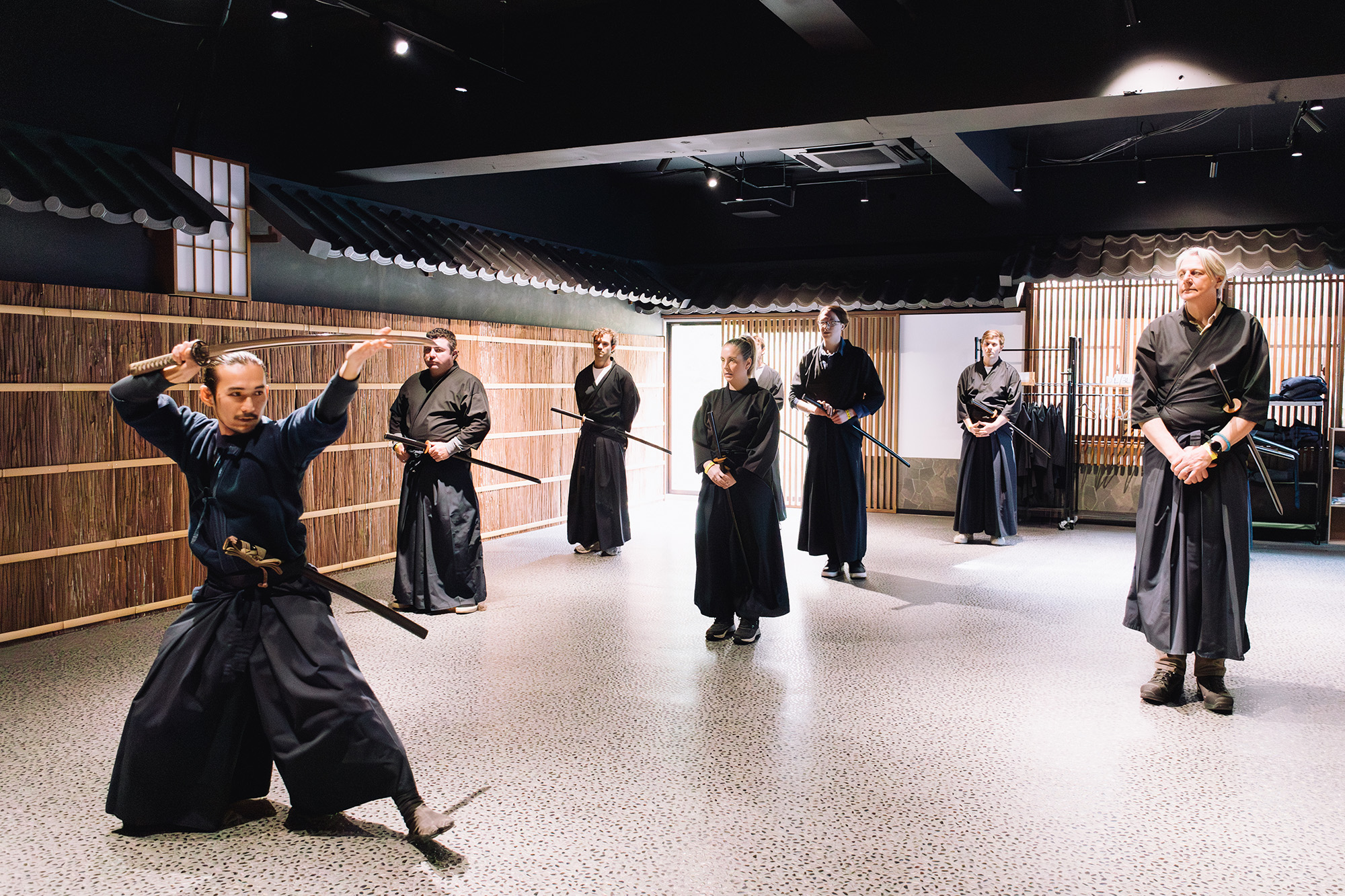 Samurai sword experience for team building in Japan